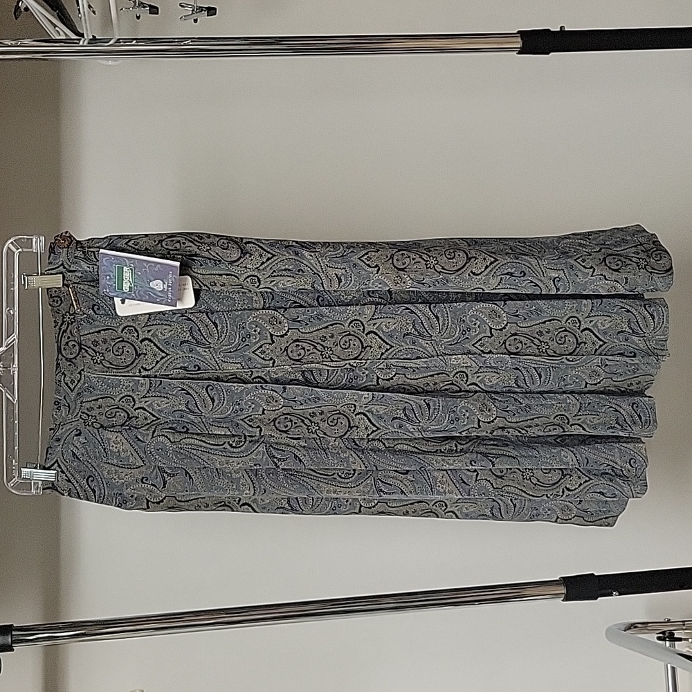 Geiger Patterned Silk Woven Lined Skirt - Size 40 - New